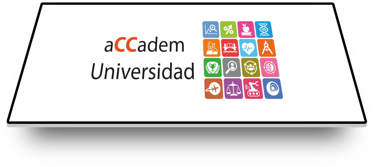 perspectiva Tablet con logo aCCadem y grados universitarios