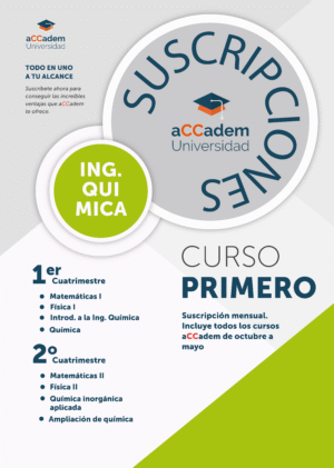 Suscripción Ingeniería Química Primer Curso