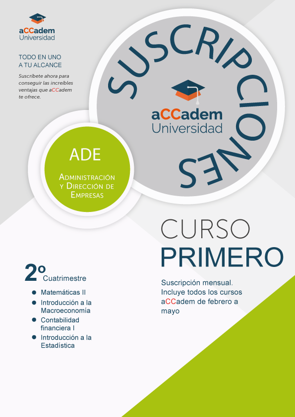 Suscripción ADE Primer Curso Segundo Cuatrimestre